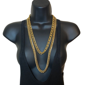 Vintage Monet and Anne Klein gold tone semi chunky chain necklaces bundle lot 2.